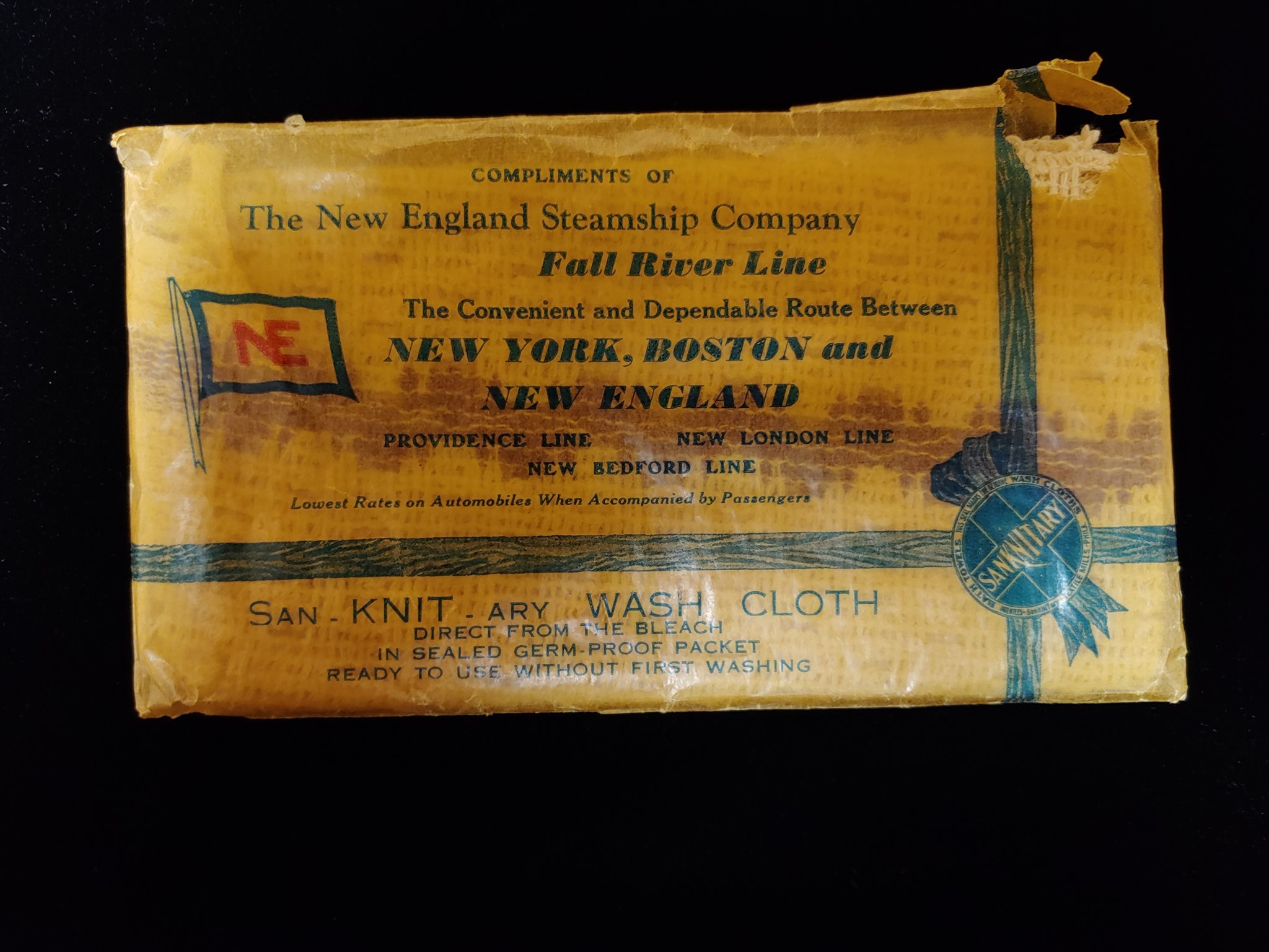 Fall River Line Washcloth Tiny Tuesdays at the Fall River Historical