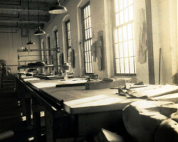 The cutting department, Plymouth Sportswear Company, Inc., Fall River, Massachusetts, 1940.