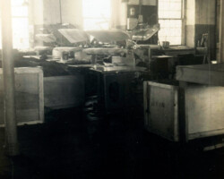 The pressing department, Plymouth Sportswear Company, Inc., Fall River, Massachusetts, 1940.