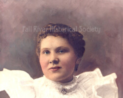 Mrs. Per Ture Eugen Thelen, née Amanda Persson, circa 1905. Hand tinted photograph, R. A. McWhirr’s Studio, Fall River, Massachusetts.