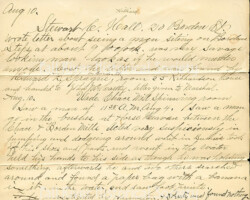 Holograph notes (JF003), Assistant City Marshall John Fleet, Fall River, Massachusetts, August 10, 1892. Wove paper; John Carter & Company, Boston, Massachusetts.