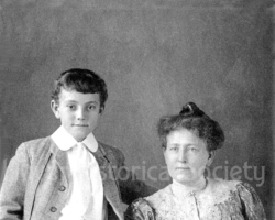 Mrs. George Sewall Brigham with her son, Richard Curtis Brigham, circa 1906. Silver printing-out paper, Benoit’s Studio, Fall River, Massachusetts.