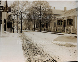 Photograph (ASP02), Second Street, Fall River, Massachusetts, from the corner of Spring Street, looking north, 1892; the Andrew J. Borden residence is second on the right. Albumen print, Arthur S. Phillips, Fall River, Massachusetts.